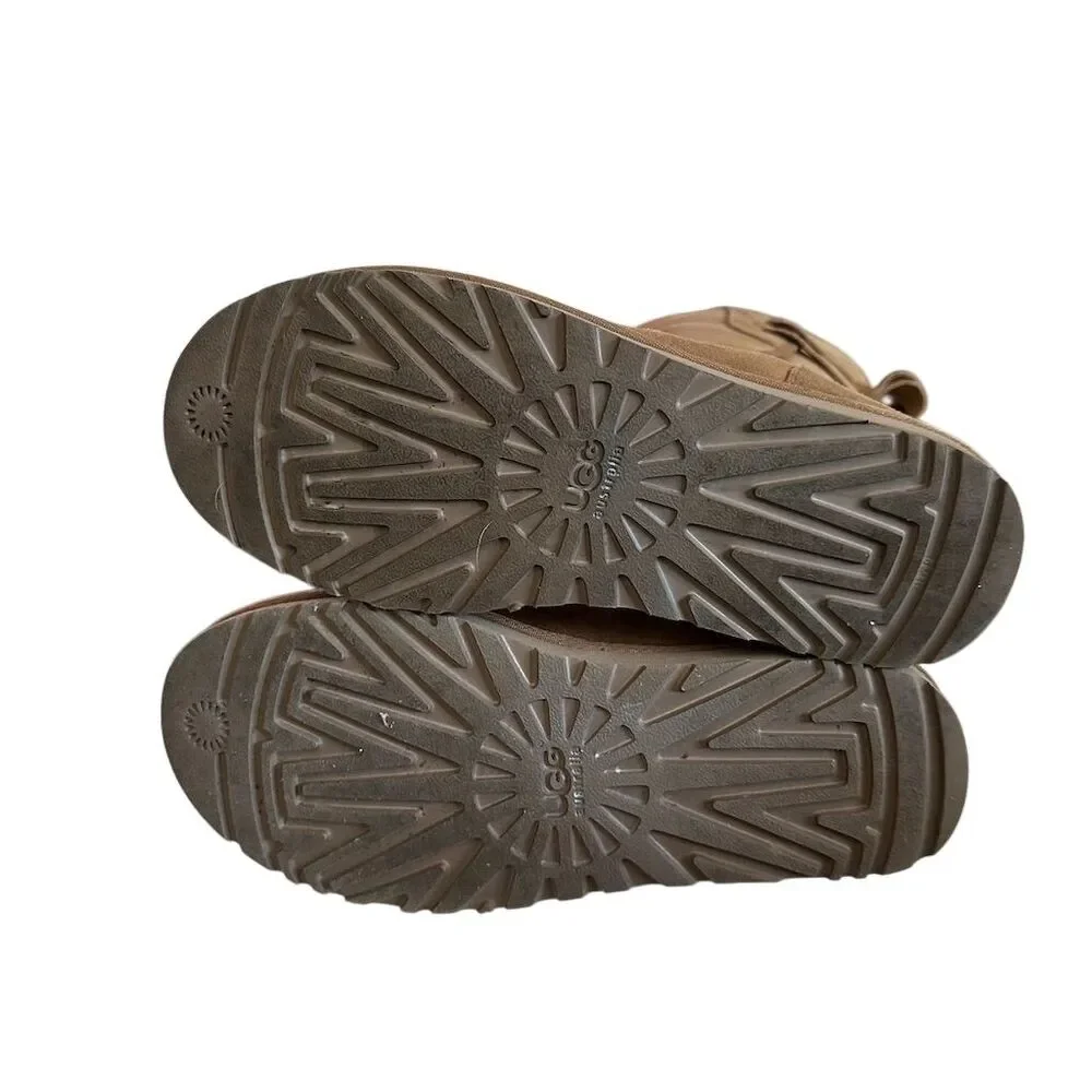 UGG Women's Allegra Bow II‎ Brown Suede Boots with Bow Detail Size 7